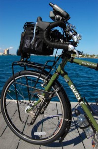 Surly LHT front showing Arkel Handlebar bag