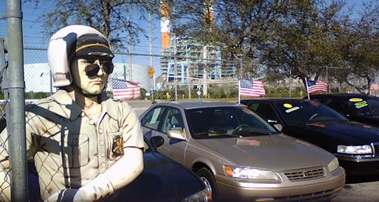 The police were out but not even they could arrest the wind speed.