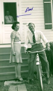 Mary and L.V. Steinhoff in Rolla, MO, with bike