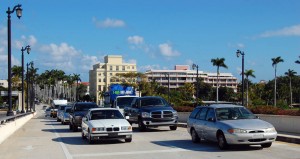 Motorists waiting for Royal Park Bridge to open