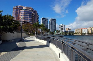 View of West Palm Beach skyline from north side of Royal Park Bridge