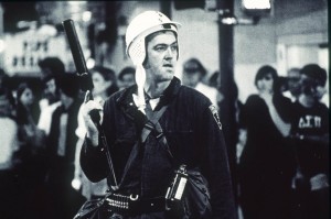 Athens, Ohio, policeman with riot gear