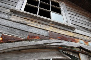 Old building may have been covered with cypress