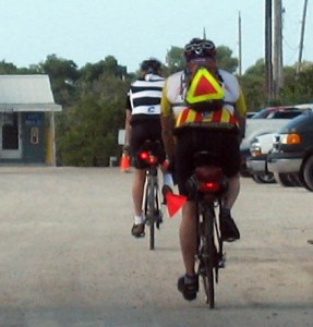 Slow Moving Vehicle sign attached to Camelbak MULE