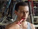 Tony getting the Freakbike Milita Icy Pops Treatment after cutting his finger