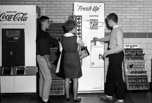 Cape CHS Students at vending machines circa 1963