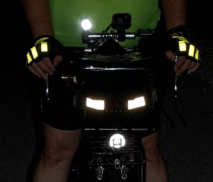 Glo Gloves show up well with your hands on the bars