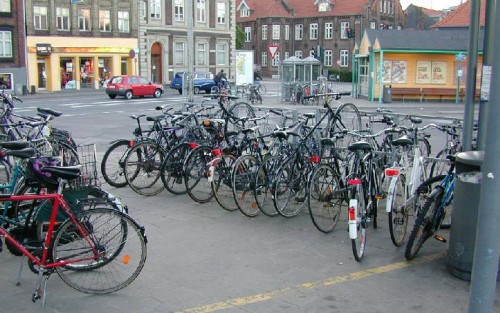 Bike Parking in Aarhus Denmark, circa 1999.