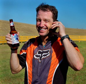 Chris takes refreshment at rest stop along Lake Okeechobee Scenic Trail