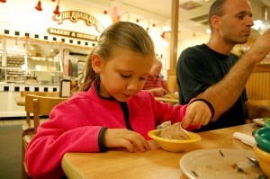 Kailyn polishes off her ice cream at Okeechobee Golden Corral