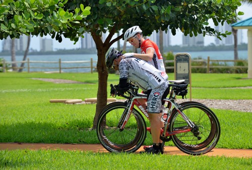 Jeff Masters takes a moment of silence, having finished the 1,200-plus-mile Wounded Warrior Charity Bike Ride.